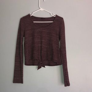 Maroon long sleeve blouse/ tee
